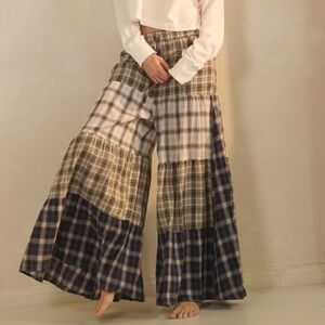 Plaid Patchwork Maxi Skirt
